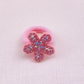 Elastico per capelli a fiori rosa per bambine con strass e fascia elasticizzata - Mt027-fiore / -