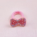 Elastico per capelli rosa con fiocco di strass e cristalli per acconciatura bimba - Mt027 - Arco / -