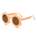 Lunettes de soleil fleurs pour enfants rose orangé avec verres anti-UV - Monture Jaune Orangé Verres Marrons