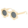 Occhiali da sole a fiore color crema per bambini con lenti scure anti-UV - Montatura Giada Traslucida Lenti Grigie