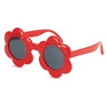 Lunettes de soleil rouges pour enfants en forme de fleur avec verres foncés - Monture Rouge Verres Gris
