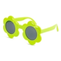 Lunettes de soleil tournesol pour enfants en vert néon avec verres ronds - Monture Verte Verres Gris