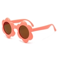 Lunettes de soleil roses en forme de fleur pour enfants avec verres marrons - Monture Rose Orange Verres Marrons