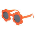 Lunettes de soleil fleur pour enfants orange vif avec verres ronds gris foncé - Monture Orange Verre Gris