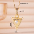Collana a V dorata con micro-pavé di zirconi e grande pietra centrale triangolare - Scudo Triangolare (2681) / Oro