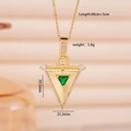 Collana dorata a forma di V con zircone verde e pavé di piccoli brillanti - Scudo Triangolare (2683) / Oro