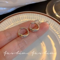 Elegant S925 silver huggie hoop earrings featuring star pattern and zircon inlay - E6306 Silver