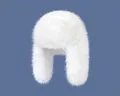 Close-up of white faux mink fur trapper hat with thick plush texture and warm ear flaps - M (56-58cm) / White