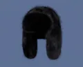 Close-up of thick black faux fur aviator hat showing plush texture and ear flaps - M (56-58cm) / Black
