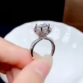 Silver rotatable spinner ring with a large round solitaire stone and pavé accents - Pave Zircon Prong-Set Style (26)