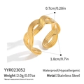 Technical drawing of a 18K gold-plated wavy ring showing 1.8cm diameter and weight details - Multi-layer Wave Style (YYR023052)