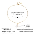 Detail showing freshwater pearl pendant necklace with adjustable chain and size markers - Baroque Pearl Pendant Style (YYN023519) / Gold