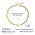 Dettaglio catena in acciaio inossidabile placcata oro 18K con perla da 1,8 cm - Collana d'Oro (YYN023137)