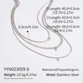Guía de tallas detallada para el collar de cadena de serpiente de acero inoxidable - Plata (YYN023059-S)