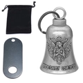 Kit campanello moto con rilievo angelo, sacchetto di velluto e supporto in metallo - Set Campanello Angelo Vintage 2 - Grande
