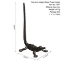Vintage rust-colored cast iron crocodile paper towel holder for kitchen organization - Crocodile Paper Towel Holder