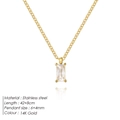 Collar de acero inoxidable chapado en oro de 14K con colgante rectangular de circonita - Dorado