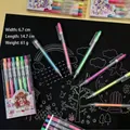 Set of 6 mini pill highlighters in orange pink green blue yellow and purple colors - 6-Color Highlighter Gel Pens (0.7mm)