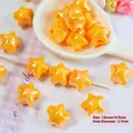 Star-shaped acrylic bead in bright orange finish measuring 13mm for DIY jewelry making - 16mm (Hole approx 2.5mm) / Gold Yellow