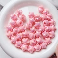 Pink pearlescent star and round resin beads for DIY jewelry and phone chain making - 16mm (Hole approx 2.5mm) / Pink