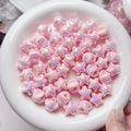 Pink holographic star-shaped acrylic beads with aurora finish for DIY crafts - 16mm (Hole approx 2.5mm) / Light Pink