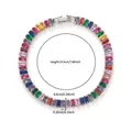 Rainbow cubic zirconia tennis bracelet in gunmetal finish featuring multi-color stones - 19cm / Silver/AB Zirconia