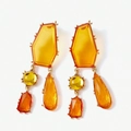 Geometrische Ohrhänger mit bernsteinfarbenen Kristallen im Boho-Stil für Damen - Bernstein Orange Stil (M240127001-4)