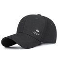 Classic black baseball cap with silver metal logo and FEWK SPORT print on side - Adjustable / Dark Gray