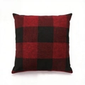 Square red and black buffalo check plaid throw pillow cover in textured linen fabric - Red Black Large Gingham