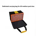 Portable black nylon tool bag for A9 drawer parts box with yellow handle and orange frame - Special Carrying Bag for A9 Medium Box