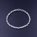 Silver stainless steel oval link chain bracelet with a secure lobster clasp closure - 5mm Coffee Bean Link Chain / 23CM / Silver