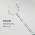 Pink long handle borosilicate glass spoon with scale for coffee stirring and dessert - Soup Spoon / Pink