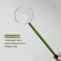 Borosilicate glass spoon with scale, 24cm long green handle for coffee stirring - Soup Spoon / Green