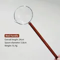Cuillère à mélanger de 24cm en verre borosilicaté avec manche rouge ambre et échelle - Cuillère à Soupe / Marron