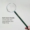Cuillère à mélange en verre borosilicaté avec long manche vert foncé de 24 cm et bec verseur - Cuillère à Soupe / Vert Lac