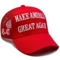 Red Trucker Hat with MAGA embroidery and breathable mesh back for summer comfort - 002 Red Mesh Hat