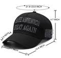 Black cotton baseball cap with white 3D embroidery and detailed size measurements - 004 Black with Grey Embroidery