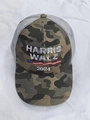 Camo Harris Walz 2024 trucker hat with grey mesh back and embroidered details - 016 Camouflage Style