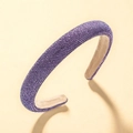 Elegant purple full rhinestone headband with padded design and soft velvet inner lining - Purple