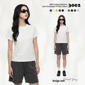 White quick-dry cooling T-shirt with HeiQ fabric and classic crew neck fit for summer - S / Grey-Beige