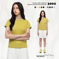 Slim fit turmeric short sleeve T-shirt with HeiQ cooling fabric and crew neck - S / Turmeric
