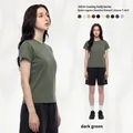 Women's dark green cooling HeiQ short sleeve T-shirt with quick-dry breathable fabric - S / Olive Green