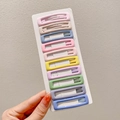 Set of 10 colorful rectangular star hair clips in pastel candy tones for baby girls - Rectangular Style (3#) / 10-Piece Set / Mix Colors