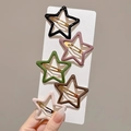 Five-piece star-shaped hair clip set for girls in assorted pastel enamel colors - Morandi Star Style (72#) / Five-Piece Set