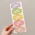 Set of 5 pastel matte wave hair clips for girls in lilac, green, yellow and pink - Frosted Cloud Style (71#) / Five-Piece Set / Multicolor