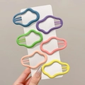 Set of six matte colorful cloud star hair clips for baby girls on white card - Candy Color Matte Cloud Style (74#) / 6-Piece Set