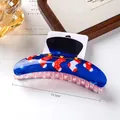 Blue acrylic Christmas stocking claw clip, 11.5cm large shark clip in card packaging - 7# Blue - Christmas Sock (11.5cm)