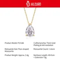 Elegante collar de plata 925 bañada en oro con un colgante de moissanita con forma de pera - Moissanita / 5*8mm