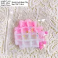 Pink and white waffle-shaped squishy toy with sequins and stars in 9.5cm size - Waffle Squishy