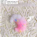 Pink gradient cat paw squishy toy with floral patterns, sized 7.5x5.5cm for stress relief - Croissant Squishy